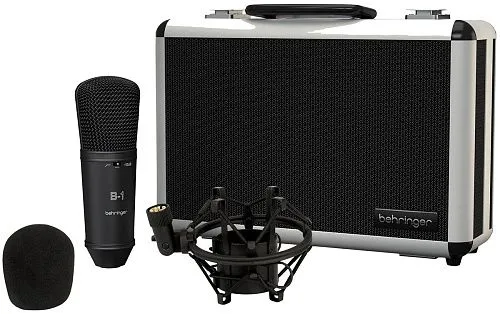 Behringer B-1 Dark Edition Студийный конденсаторный микрофон с большой диафрагмой (в черном цвете).